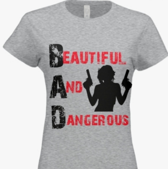 popula clothing Tops - "BAD" Beautiful and dangerous tshirt